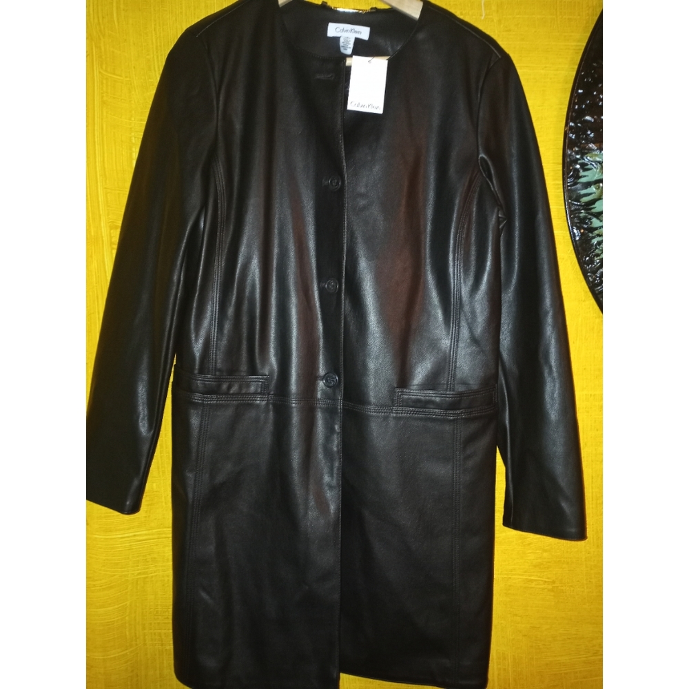 CALVIN KLEIN FAUX LEATHER JACKET 🆕